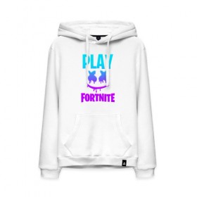 Мужская толстовка с принтом FORTNITE x MARSHMELLO в Кировске, френч-терри, мягкий теплый начес внутри (100% хлопок) | карман-кенгуру, эластичные манжеты и нижняя кромка, капюшон с подкладом и шнурком | fortnite | fortnite x | marshmello | маршмелло | фортнайт