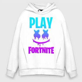 Мужское худи Oversize хлопок с принтом FORTNITE x MARSHMELLO в Кировске, френч-терри — 70% хлопок, 30% полиэстер. Мягкий теплый начес внутри —100% хлопок | боковые карманы, эластичные манжеты и нижняя кромка, капюшон на магнитной кнопке | fortnite | fortnite x | marshmello | маршмелло | фортнайт