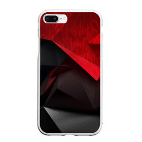 Чехол для iPhone 7Plus/8 Plus матовый с принтом Red & Black в Кировске, Силикон | Область печати: задняя сторона чехла, без боковых панелей | Тематика изображения на принте: 3d | 3д | black | red | texture | геометрия | красно черное | красный | текстуры | фигуры | черный