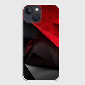 Чехол для iPhone 13 mini с принтом Red  Black в Кировске,  |  | 3d | 3д | black | red | texture | геометрия | красно черное | красный | текстуры | фигуры | черный