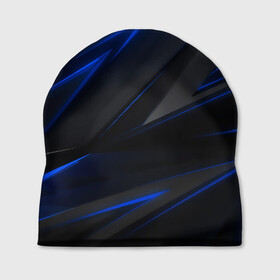 Шапка 3D с принтом Blue and Black в Кировске, 100% полиэстер | универсальный размер, печать по всей поверхности изделия | Тематика изображения на принте: 3d | 3д | black | blue | texture | геометрия | красно синее | синий | текстуры | фигуры | черный
