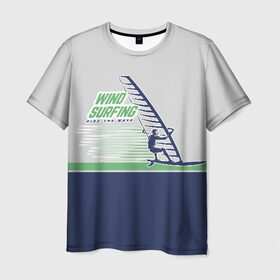 Мужская футболка 3D с принтом Ride the wave в Кировске, 100% полиэфир | прямой крой, круглый вырез горловины, длина до линии бедер | surf | wind | wind surfing | windsurfing | винд серфинг | виндсерфинг | экстрим