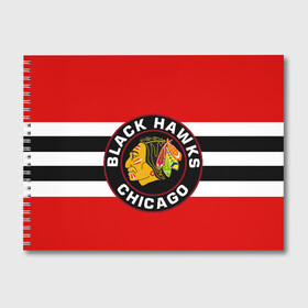 Альбом для рисования с принтом Chicago Blackhawks в Кировске, 100% бумага
 | матовая бумага, плотность 200 мг. | blackhawks | chicago | индеец | чикаго блээкхокс