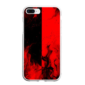 Чехол для iPhone 7Plus/8 Plus матовый с принтом BLACK RED FIRE в Кировске, Силикон | Область печати: задняя сторона чехла, без боковых панелей | bright | fire | flame | heat | light | wildfire | искры | огненный | огонь | пламя | пожар