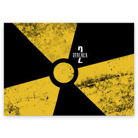 Поздравительная открытка с принтом S.T.A.L.K.E.R. 2 в Кировске, 100% бумага | плотность бумаги 280 г/м2, матовая, на обратной стороне линовка и место для марки
 | chernobyl | game | games | gsc | logo | s.t.a.l.k.e.r. | stalker | stalker 2 | stalker2 | world | игра | игры | лого | противогаз | с.т.а.л.к.е.р. | символ | сталкер | сталкер 2 | сталкер2 | чернобыль