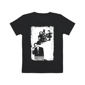 Детская футболка хлопок с принтом Quentin Tarantino в Кировске, 100% хлопок | круглый вырез горловины, полуприлегающий силуэт, длина до линии бедер | Тематика изображения на принте: quentin | tarantino | бешеные псы | квентин | криминальное чтиво | однажды в голливуде | тарантино