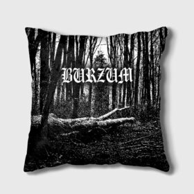 Подушка 3D с принтом Burzum в Кировске, наволочка – 100% полиэстер, наполнитель – холлофайбер (легкий наполнитель, не вызывает аллергию). | состоит из подушки и наволочки. Наволочка на молнии, легко снимается для стирки | burzum | ghotic | варг викернес | мрак | тьма