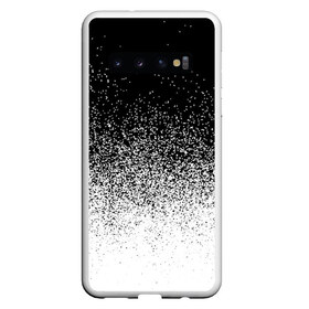 Чехол для Samsung Galaxy S10 с принтом BLACK AND WHITE ABSTRACTION в Кировске, Силикон | Область печати: задняя сторона чехла, без боковых панелей | Тематика изображения на принте: abstraction | black | white | абстракция | белое | брызги | краска. | черное