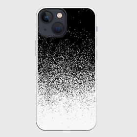 Чехол для iPhone 13 mini с принтом BLACK AND WHITE ABSTRACTION в Кировске,  |  | abstraction | black | white | абстракция | белое | брызги | краска. | черное