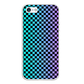 Чехол для iPhone 5/5S матовый с принтом Checkerboard Color в Кировске, Силикон | Область печати: задняя сторона чехла, без боковых панелей | checkerboard | gradient | бойчик | в клетку | в клеточку | градиент | клетка | музыка | орнамент | френдзона | шахматная доска | шашки