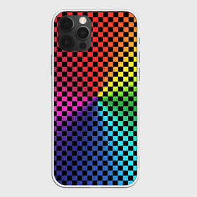 Чехол для iPhone 12 Pro Max с принтом Checkerboard Color в Кировске, Силикон |  | Тематика изображения на принте: checkerboard | gradient | бойчик | в клетку | в клеточку | градиент | клетка | музыка | орнамент | френдзона | шахматная доска | шашки