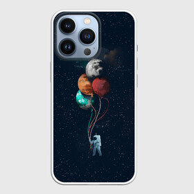 Чехол для iPhone 13 Pro с принтом Космонавт с Планетами в Кировске,  |  | astronaut | cosmonaut | nasa | planet | stars | астронавт | в космосе | галактика | космонавт | космос | планеты | с шариками | шарики