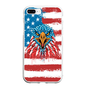 Чехол для iPhone 7Plus/8 Plus матовый с принтом American Eagle в Кировске, Силикон | Область печати: задняя сторона чехла, без боковых панелей | Тематика изображения на принте: america | amerika | bird | eagle | flag | usa | америка | американский | орел | птица | соединенные | сша | флаг | штаты