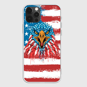 Чехол для iPhone 12 Pro с принтом American Eagle в Кировске, силикон | область печати: задняя сторона чехла, без боковых панелей | Тематика изображения на принте: america | amerika | bird | eagle | flag | usa | америка | американский | орел | птица | соединенные | сша | флаг | штаты