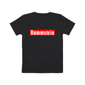 Детская футболка хлопок с принтом RAMMSTEIN в Кировске, 100% хлопок | круглый вырез горловины, полуприлегающий силуэт, длина до линии бедер | rammstein | рамштайн