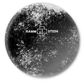 Значок с принтом RAMMSTEIN в Кировске,  металл | круглая форма, металлическая застежка в виде булавки | Тематика изображения на принте: 