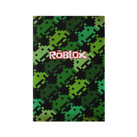 Обложка для паспорта матовая кожа с принтом ROBLOX в Кировске, натуральная матовая кожа | размер 19,3 х 13,7 см; прозрачные пластиковые крепления | Тематика изображения на принте: game | gamer | logo | minecraft | roblox | simulator | игра | конструктор | лого | симулятор | строительство | фигура