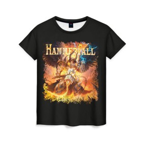 Женская футболка 3D с принтом Hammerfall в Кировске, 100% полиэфир ( синтетическое хлопкоподобное полотно) | прямой крой, круглый вырез горловины, длина до линии бедер | 