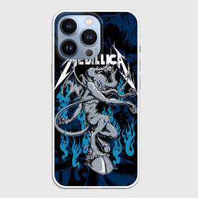 Чехол для iPhone 13 Pro с принтом Metallica в Кировске,  |  | american | blue | demon | devil | flame | hell | metal band | metallica | music | rock | американская | голубое | демон | дьявол | метал группа | металлика | музыка | пламя | рок | черт