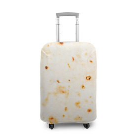 Чехол для чемодана 3D с принтом ЛАВАШ в Кировске, 86% полиэфир, 14% спандекс | двустороннее нанесение принта, прорези для ручек и колес | лаваш | хлеб | шаурма