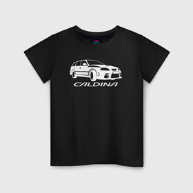 Детская футболка хлопок с принтом Toyota Caldina в Кировске, 100% хлопок | круглый вырез горловины, полуприлегающий силуэт, длина до линии бедер | caldina | toyota | toyota caldina
