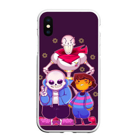 Чехол для iPhone XS Max матовый с принтом Персонажи Undertale в Кировске, Силикон | Область печати: задняя сторона чехла, без боковых панелей | battle | chara | comics | frisk | sans | simulator | undertale | undertale 2 | андертейл | игра | комикс | папирус | санс | симулятор | скелет | сэнс | ундертэйл | фриск | чары