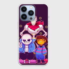 Чехол для iPhone 13 Pro с принтом Персонажи Undertale в Кировске,  |  | Тематика изображения на принте: battle | chara | comics | frisk | sans | simulator | undertale | undertale 2 | андертейл | игра | комикс | папирус | санс | симулятор | скелет | сэнс | ундертэйл | фриск | чары