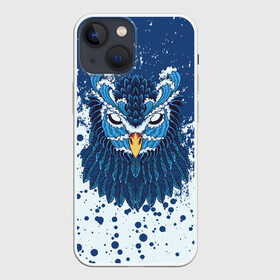 Чехол для iPhone 13 mini с принтом Сова в Кировске,  |  | animal | bird | owl | paint | животные | краска | птица | сова | филин