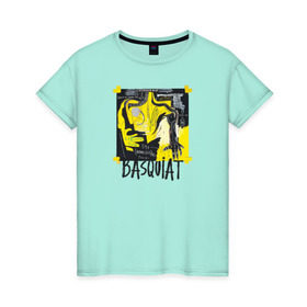 Женская футболка хлопок с принтом BASQUIAT ARTIST в Кировске, 100% хлопок | прямой крой, круглый вырез горловины, длина до линии бедер, слегка спущенное плечо | живопись | искусство | картина | художники | шедевры
