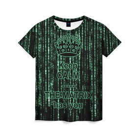 Женская футболка 3D с принтом THE MATRIX HAS YOU в Кировске, 100% полиэфир ( синтетическое хлопкоподобное полотно) | прямой крой, круглый вырез горловины, длина до линии бедер | matrix | андерсон | киану | код | компьютер. монитор. пк | матрица | послание | ривз | сообщение | томас