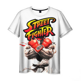 Мужская футболка 3D с принтом Street fighter в Кировске, 100% полиэфир | прямой крой, круглый вырез горловины, длина до линии бедер | capcom | fighter | fighting | street | боец | суторито фаита | уличный | файтинг