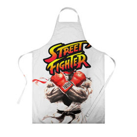 Фартук 3D с принтом Street fighter в Кировске, 100% полиэстер | общий размер — 65 х 85 см, ширина нагрудника — 26 см, горловина — 53 см, длина завязок — 54 см, общий обхват в поясе — 173 см. Принт на завязках и на горловине наносится с двух сторон, на основной части фартука — только с внешней стороны | capcom | fighter | fighting | street | боец | суторито фаита | уличный | файтинг