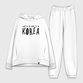 Женский костюм хлопок Oversize с принтом Разбуди меня в Корее в Кировске,  |  | k pop | korea | korean | корея | разбуди меня в корее | разбуди меня когда я буду в корее | южная корея