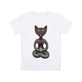 Детская футболка хлопок с принтом Медитация в Кировске, 100% хлопок | круглый вырез горловины, полуприлегающий силуэт, длина до линии бедер | Тематика изображения на принте: 