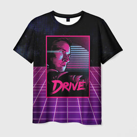 Мужская футболка 3D с принтом Drive в Кировске, 100% полиэфир | прямой крой, круглый вырез горловины, длина до линии бедер | drive | gosling | retrowave | гослинг | драйв