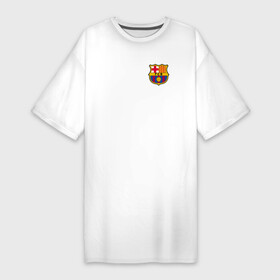 Платье-футболка хлопок с принтом FC BARCELONA в Кировске,  |  | barca | barcelona | fc barca | барка | барселона
