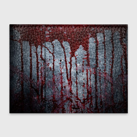 Обложка для студенческого билета с принтом Кровь на металле в Кировске, натуральная кожа | Размер: 11*8 см; Печать на всей внешней стороне | blood | bloody | horror | texture | абстракция | брызги | в крови | краска | красная краска | кровавая | кровь | текстура | ужас