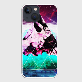 Чехол для iPhone 13 mini с принтом SKULL SPACE в Кировске,  |  | abstraction | geometry | optic | optical | pattern | visual | абстракция | геометрия | движение | линии | оптический узор | психоделика | текстуры | узор