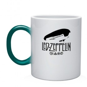 Кружка хамелеон с принтом Led Zeppelin в Кировске, керамика | меняет цвет при нагревании, емкость 330 мл | Тематика изображения на принте: 