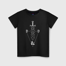 Детская футболка хлопок с принтом D&D в Кировске, 100% хлопок | круглый вырез горловины, полуприлегающий силуэт, длина до линии бедер | dd | dungeon  dragons | dungeon and dragons | данжен энд дрэгонс | днд | игра | настольная игра | подземелья и драконы