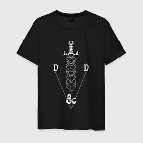 Мужская футболка хлопок с принтом D&D в Кировске, 100% хлопок | прямой крой, круглый вырез горловины, длина до линии бедер, слегка спущенное плечо. | dd | dungeon  dragons | dungeon and dragons | данжен энд дрэгонс | днд | игра | настольная игра | подземелья и драконы