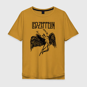 Мужская футболка хлопок Oversize с принтом Led Zeppelin в Кировске, 100% хлопок | свободный крой, круглый ворот, “спинка” длиннее передней части | led | led zeppelin | lz | zoso | группа | джимми пейдж | джон генри бонэм | джон пол джонс | зосо | лед зепелен | лед зеппелин | ледзепелен | ледзеппелин | лз | метал | роберт плант | рок | тяжелый