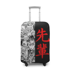 Чехол для чемодана 3D с принтом SENPAI (JAPAN 02) в Кировске, 86% полиэфир, 14% спандекс | двустороннее нанесение принта, прорези для ручек и колес | ahegao | anime | japan | manga | sempai | senpai | аниме | ахегао | лицо | манга | семпай | сенпай | япония