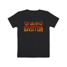 Детская футболка хлопок с принтом Led Zeppelin в Кировске, 100% хлопок | круглый вырез горловины, полуприлегающий силуэт, длина до линии бедер | led zeppelin | лед зеппелин