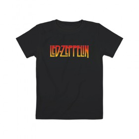 Детская футболка хлопок с принтом Led Zeppelin в Кировске, 100% хлопок | круглый вырез горловины, полуприлегающий силуэт, длина до линии бедер | led zeppelin | лед зеппелин