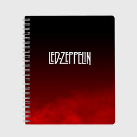 Тетрадь с принтом Led Zeppelin в Кировске, 100% бумага | 48 листов, плотность листов — 60 г/м2, плотность картонной обложки — 250 г/м2. Листы скреплены сбоку удобной пружинной спиралью. Уголки страниц и обложки скругленные. Цвет линий — светло-серый
 | led zeppelin | лед зеппелин