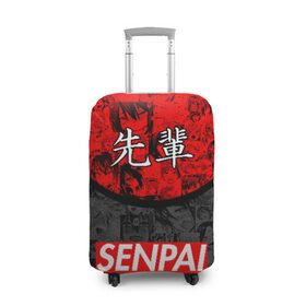 Чехол для чемодана 3D с принтом SENPAI (JAPAN 07) в Кировске, 86% полиэфир, 14% спандекс | двустороннее нанесение принта, прорези для ручек и колес | ahegao | anime | japan | manga | sempai | senpai | аниме | ахегао | лицо | манга | семпай | сенпай | япония