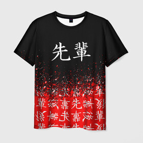 Мужская футболка 3D с принтом SENPAI (JAPAN 08) в Кировске, 100% полиэфир | прямой крой, круглый вырез горловины, длина до линии бедер | ahegao | anime | japan | manga | sempai | senpai | аниме | ахегао | лицо | манга | семпай | сенпай | япония