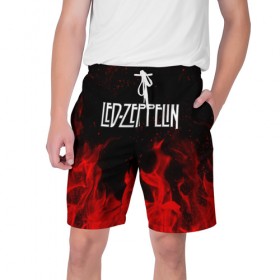 Мужские шорты 3D с принтом Led Zeppelin в Кировске,  полиэстер 100% | прямой крой, два кармана без застежек по бокам. Мягкая трикотажная резинка на поясе, внутри которой широкие завязки. Длина чуть выше колен | Тематика изображения на принте: led zeppelin | лед зеппелин