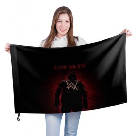 Флаг 3D с принтом Alan Walker. в Кировске, 100% полиэстер | плотность ткани — 95 г/м2, размер — 67 х 109 см. Принт наносится с одной стороны | alan walker | aw | electro | electro music | music | алан уокер | музыка | музыкант | электро | электронная музыка